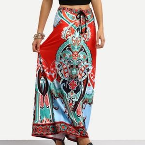 Printed maxi skirt